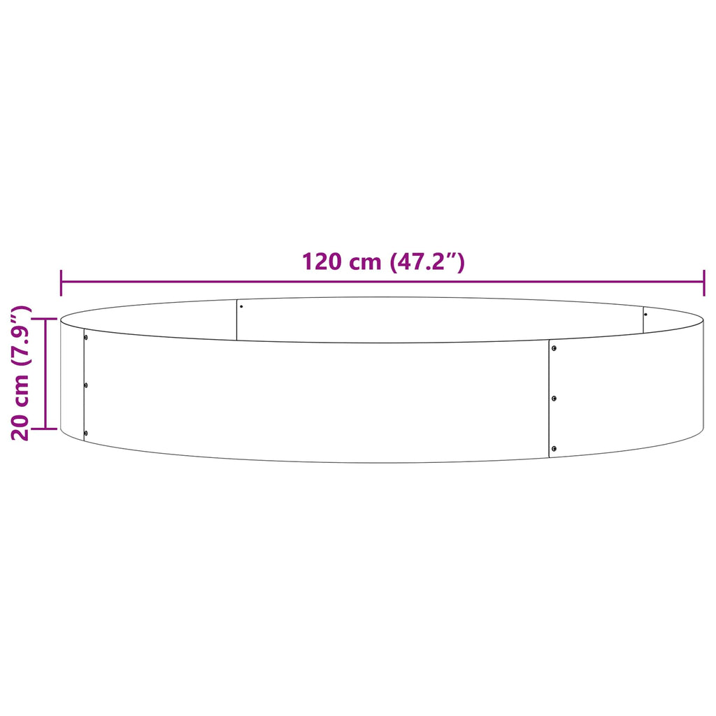 Pflanzenring Braun 120 x 120 x 20 cm Wetterfeststahl