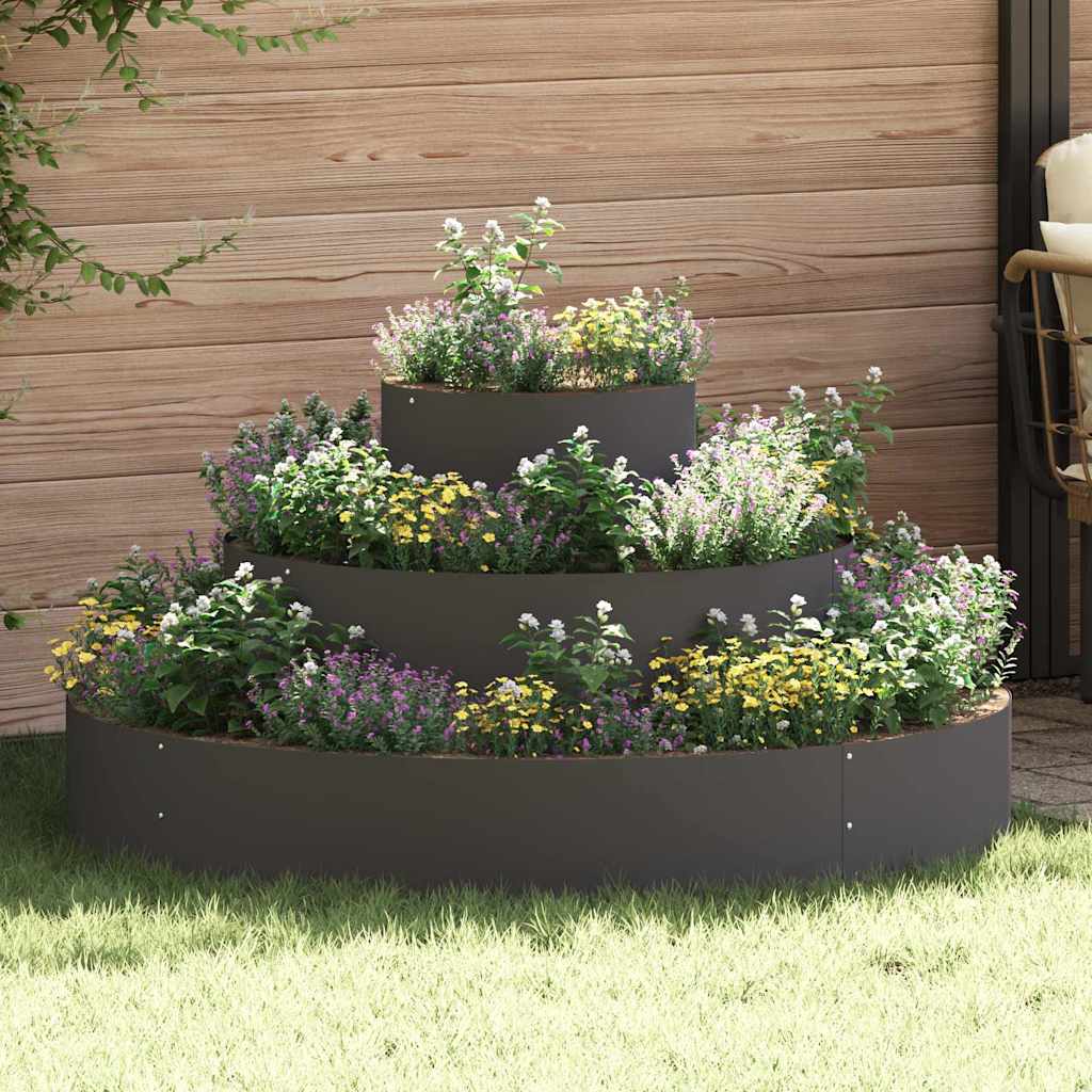 Garten-Pflanzgefäß Schwarz 120 x 120 x 20 cm