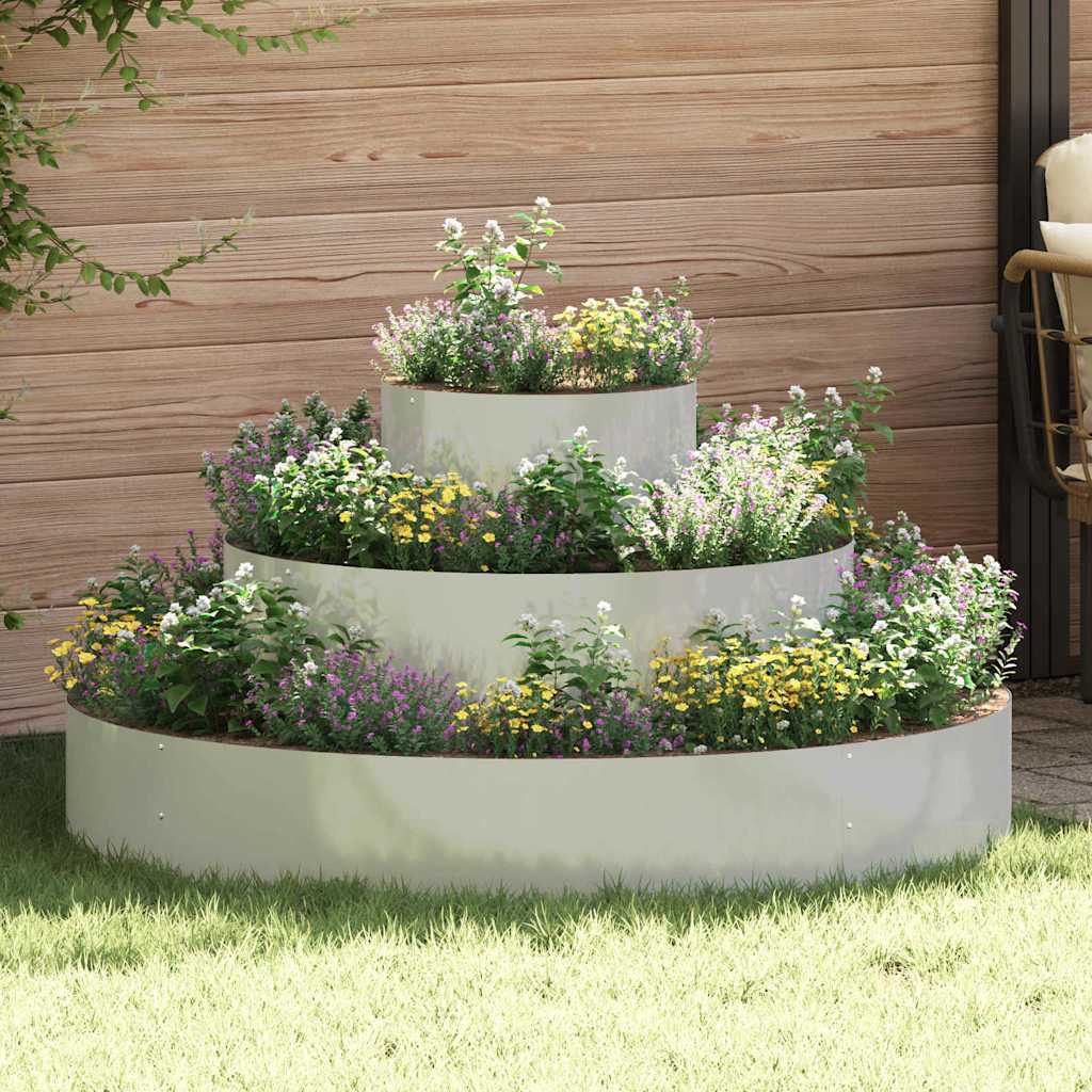 Garten-Pflanzgefäß Silber 120 x 120 x 20 cm Verzinkter Stahl