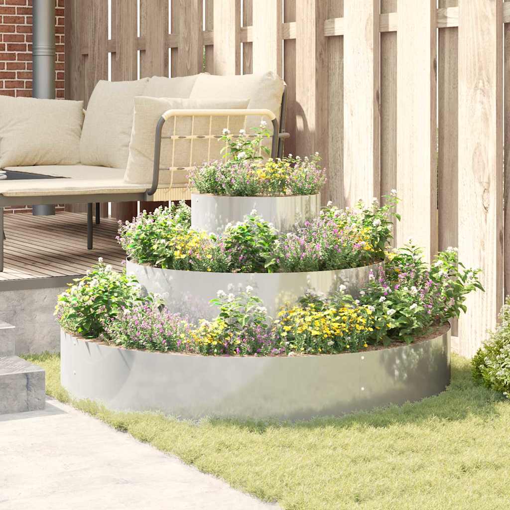 Garten-Pflanzgefäß Silber 120 x 120 x 20 cm Verzinkter Stahl