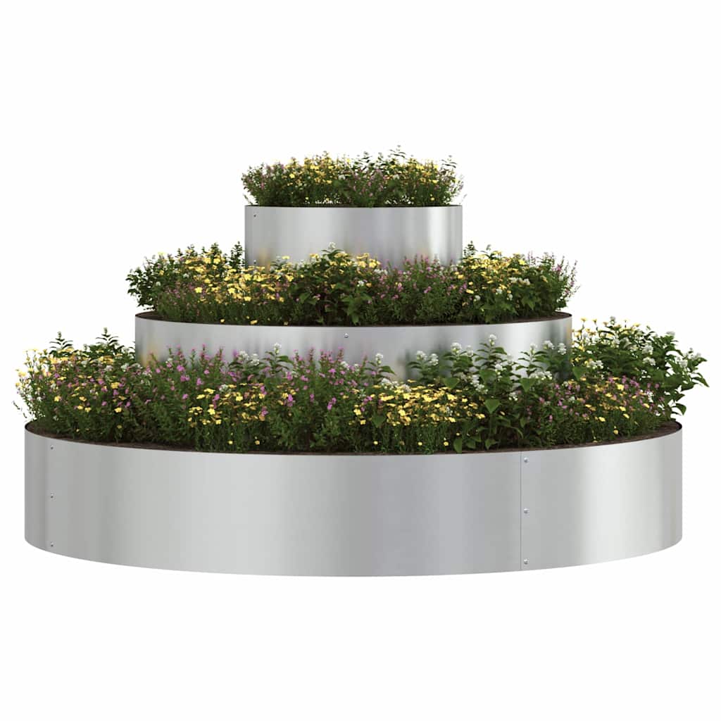 Garten-Pflanzgefäß Silber 120 x 120 x 20 cm Verzinkter Stahl