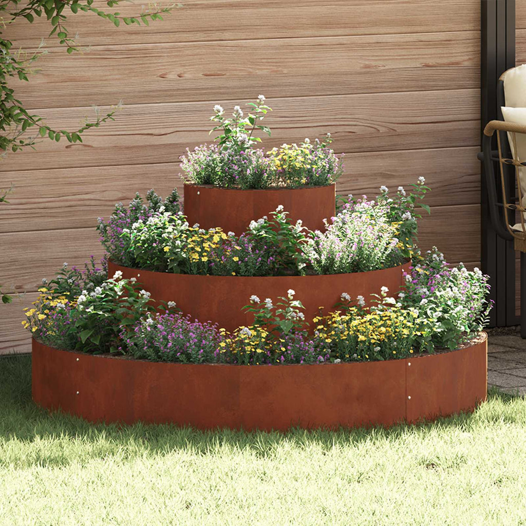 Garten-Pflanzgefäß Braun 120 x 120 x 20 cm Wetterfeststahl