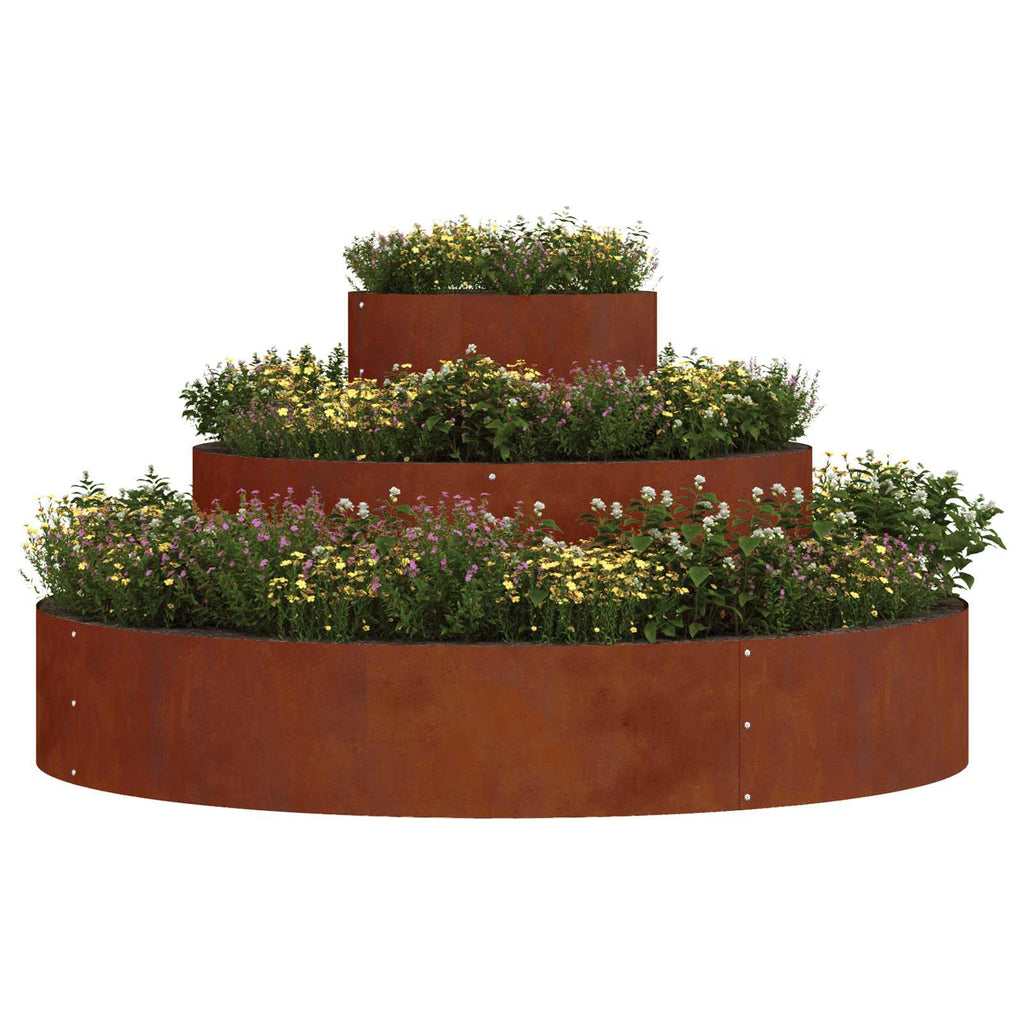 Garten-Pflanzgefäß Braun 120 x 120 x 20 cm Wetterfeststahl