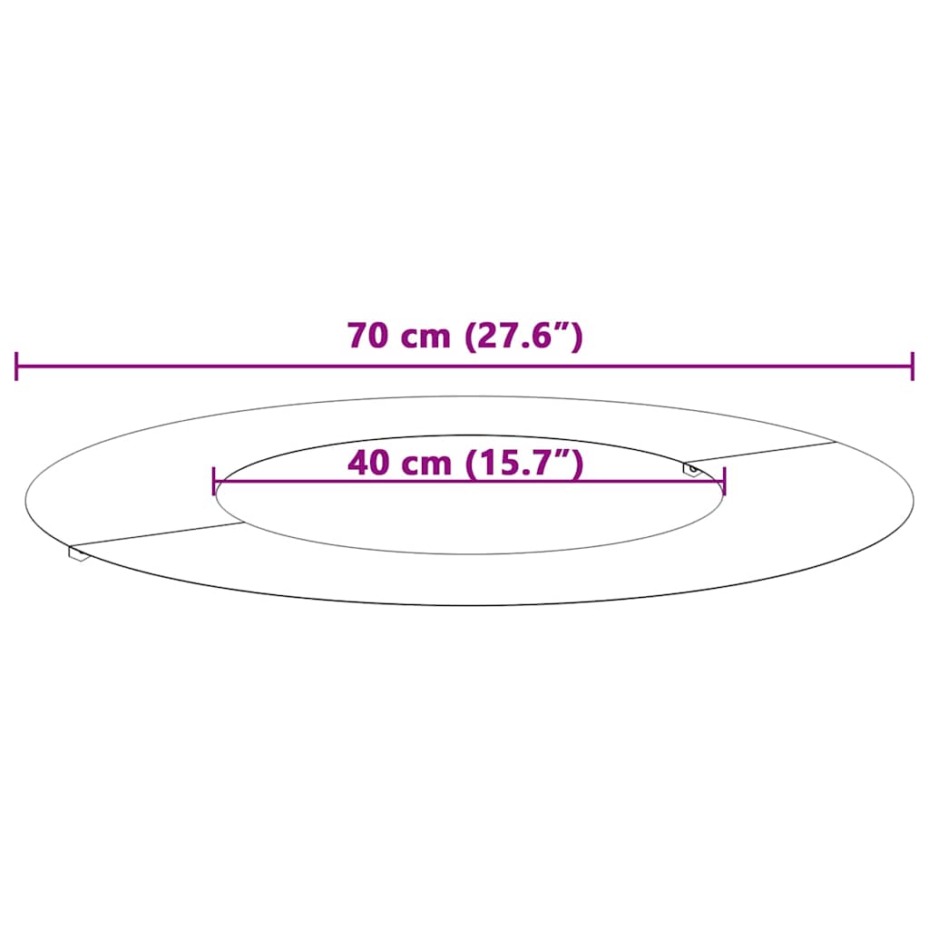 geeignet für flachen Baumring Silber Ø40 / 70 cm Edelstahl