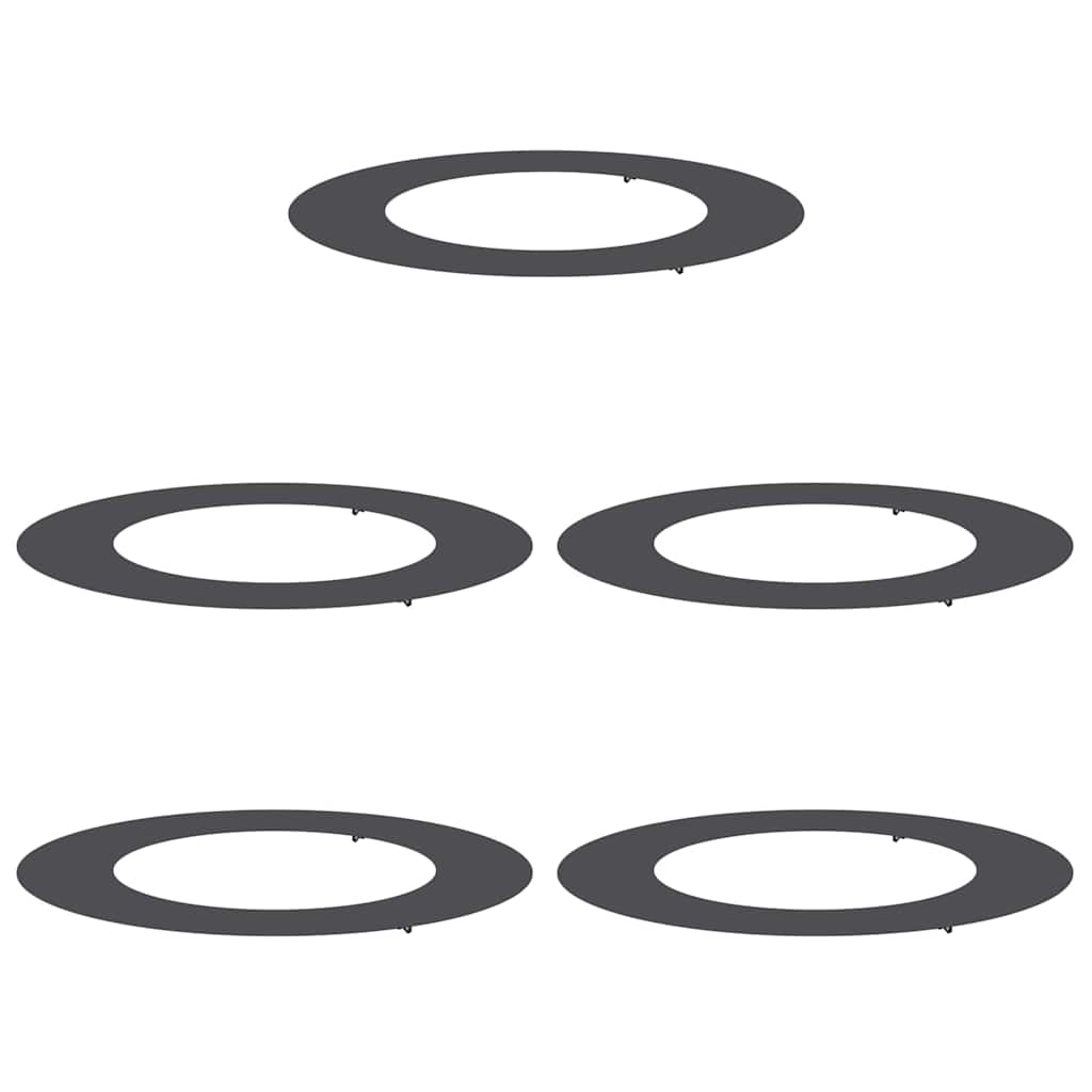 geeignet für flache Baumringe 5 pcs Schwarz Ø50 / 80 cm Stahl
