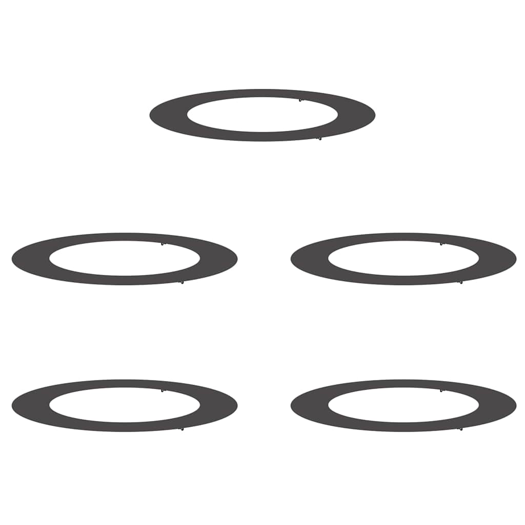 geeignet für flache Baumringe 5 pcs Schwarz Ø60 / 90 cm Stahl