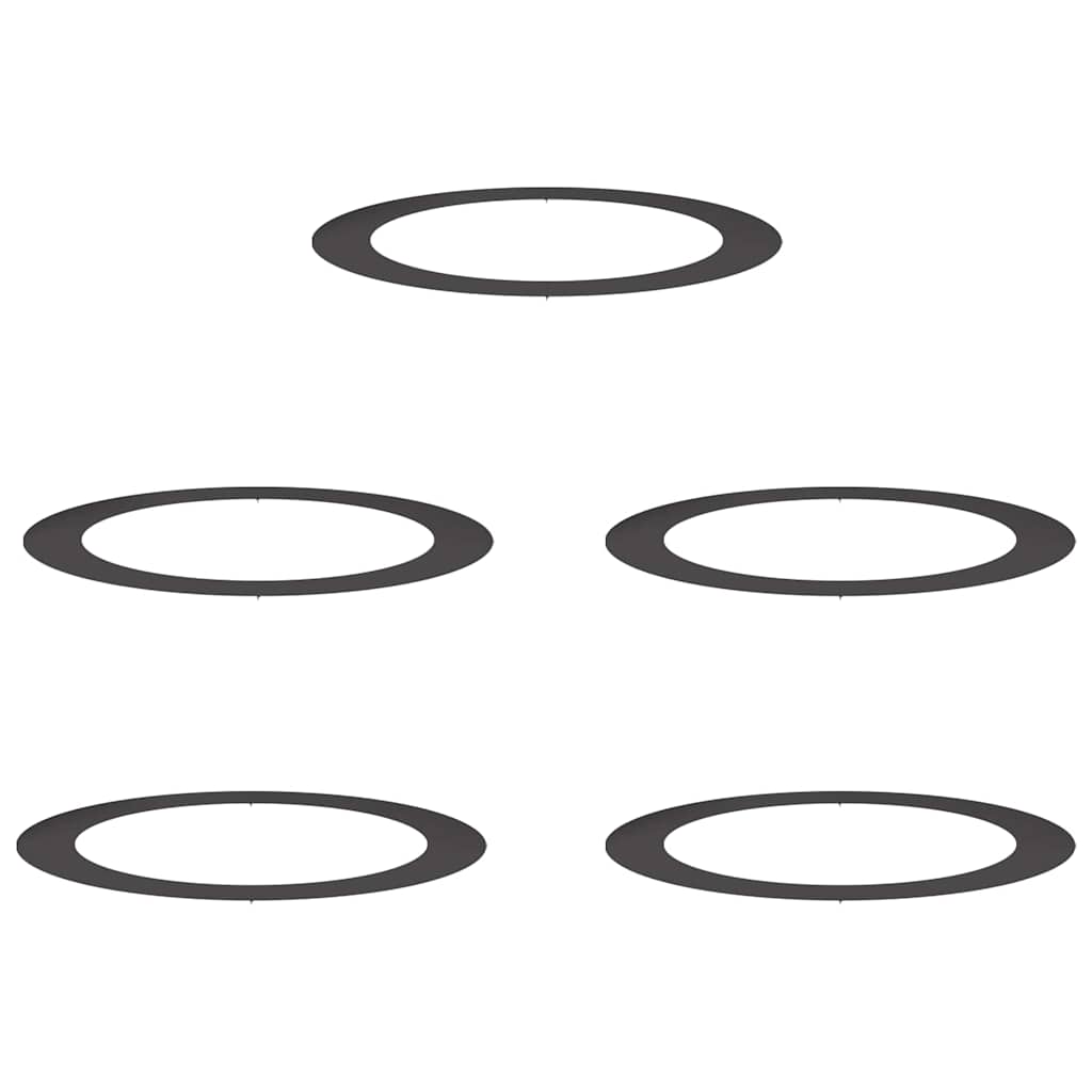 geeignet für flache Baumringe 5 pcs Schwarz Ø90 / 120 cm Stahl