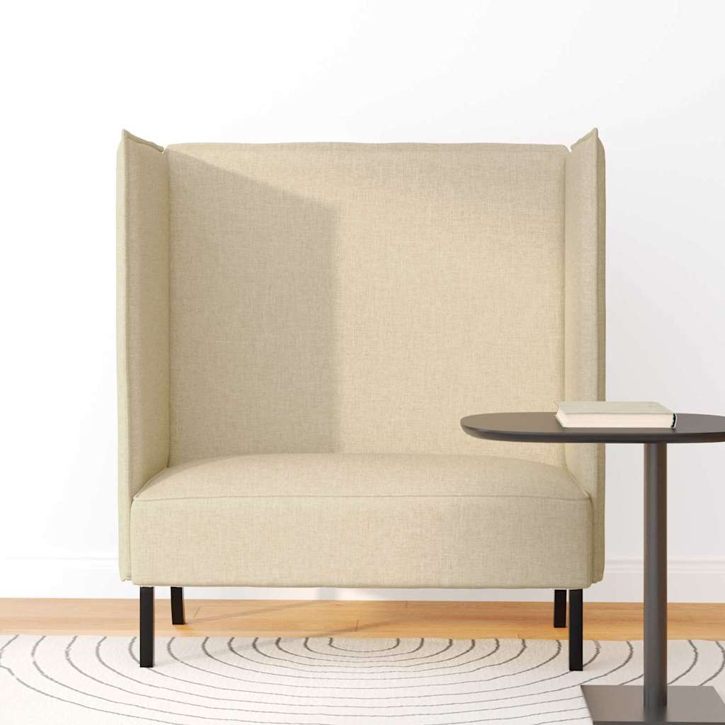 Hoher Rücken Sofa 101cm Creme Stoff