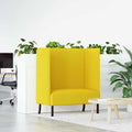Hoher Rücken Sofa 101cm Hellgelb Stoff