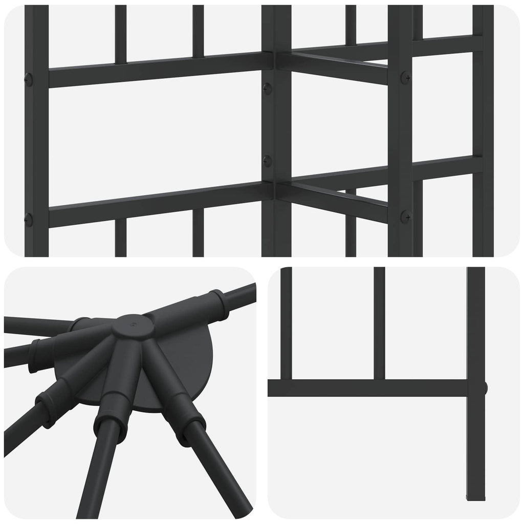 Gazebo Rahmen 6 x 3 m Schwarz Stahl