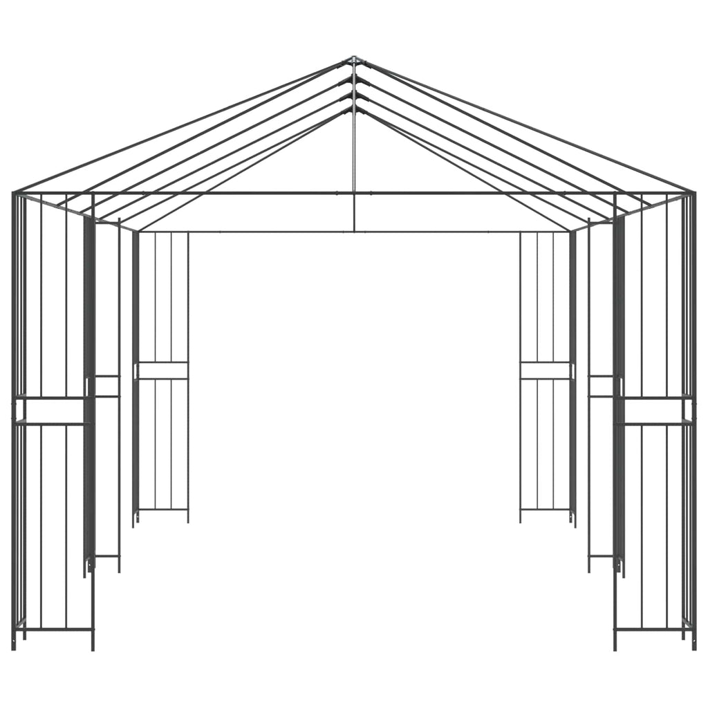 Gazebo Rahmen 6 x 3 m Schwarz Stahl