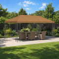Pavillon mit Seitenwänden 6 x 3 m Beige Polyester und Stahl 190