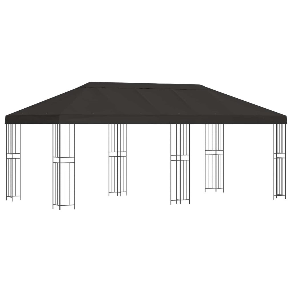 Pavillon mit Seitenwänden 6 x 3 m Anthrazit Polyester und Stahl