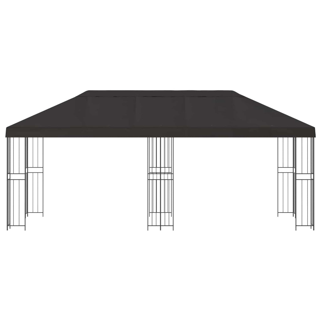 Pavillon mit Seitenwänden 6 x 3 m Anthrazit Polyester und Stahl