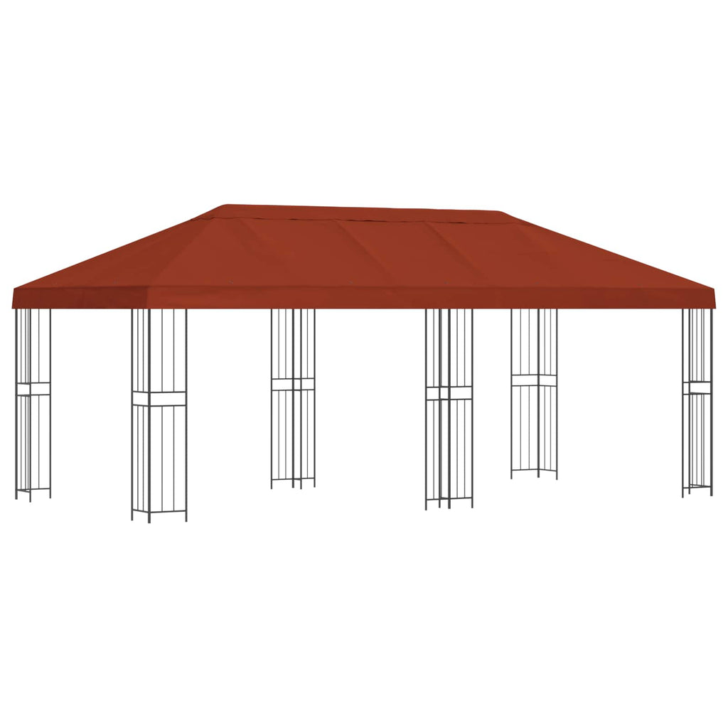 Pavillon mit Seitenwänden 6 x 3 m Terrakotta