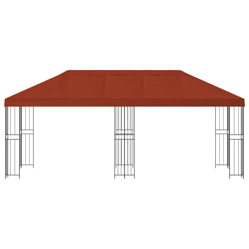 Pavillon mit Seitenwänden 6 x 3 m Terrakotta