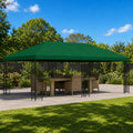 Pavillon mit Seitenwänden 6 x 3 m Grün Polyester und Stahl 190