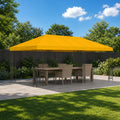 Pavillon mit Seitenwänden 6 x 3 m Gelb Polyester und Stahl 190