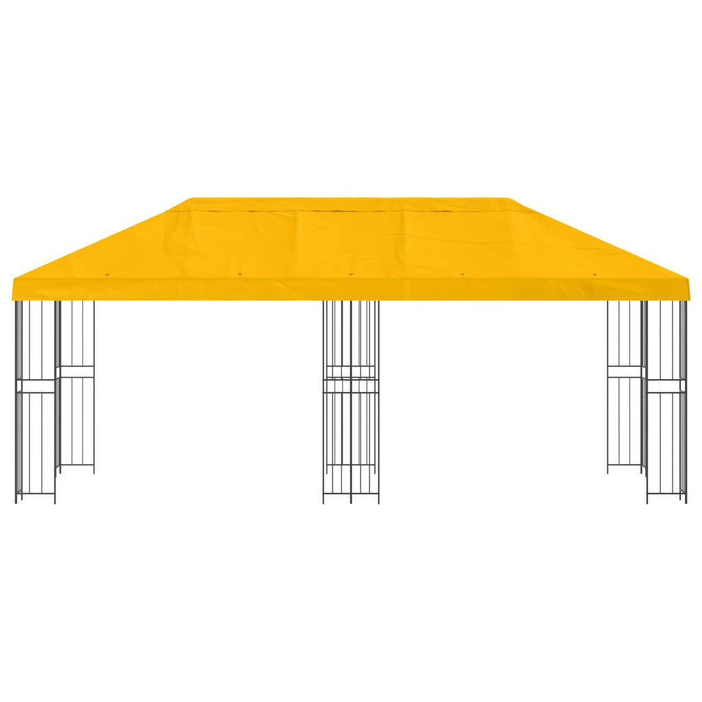 Pavillon mit Seitenwänden 6 x 3 m Gelb Polyester und Stahl 190