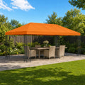 Pavillon mit Seitenwänden 6 x 3 m Orange Polyester und Stahl