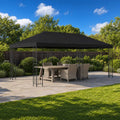 Pavillon mit Seitenwänden 6 x 3 m Schwarz Polyester und Stahl
