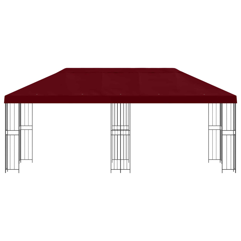 Pavillon mit Seitenwänden 6 x 3 m Bordeauxrot