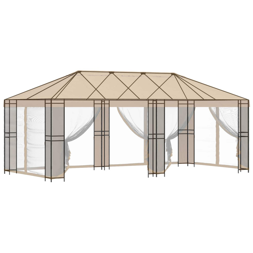 Gazebo Rahmen 6 x 3 m Schwarz Stahl