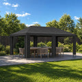 Garten Pavillon 6 x 3 m Anthrazit Polyester und Stahl 190