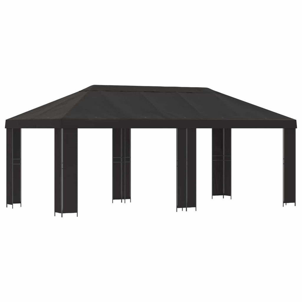Garten Pavillon 6 x 3 m Anthrazit Polyester und Stahl 190