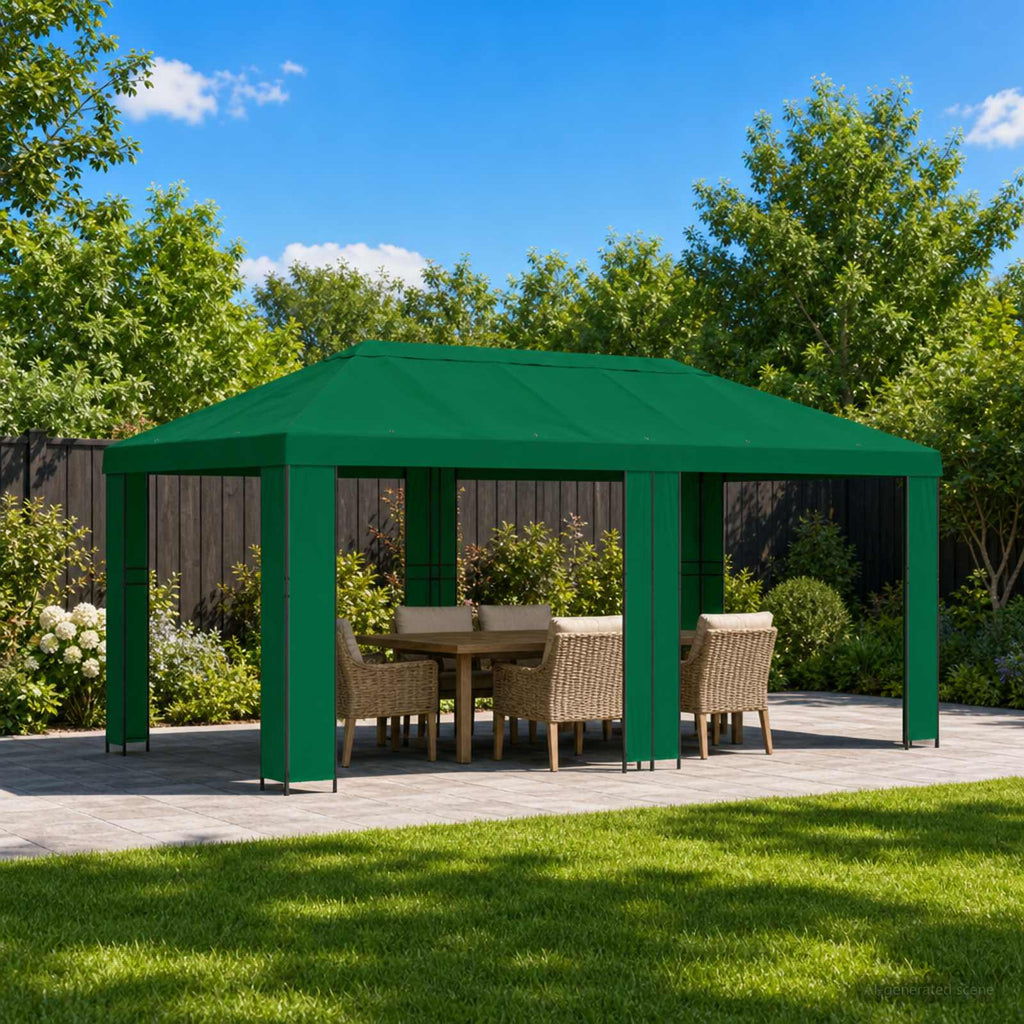 Garten Pavillon 6 x 3 m Grün Polyester und Stahl 190