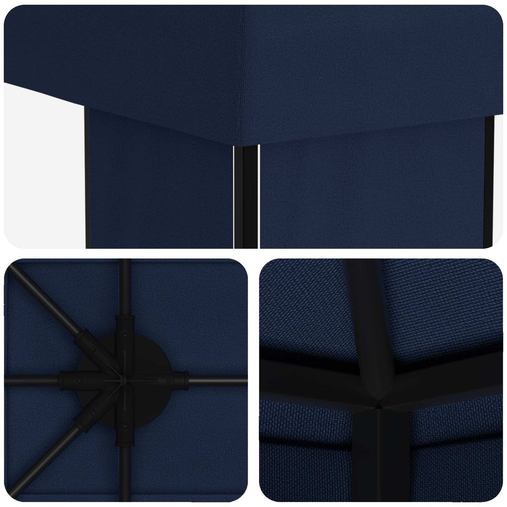 Garten Pavillon 6 x 3 m Blau Polyester und Stahl 190