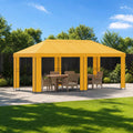 Garten Pavillon 6 x 3 m Gelb Polyester und Stahl 190