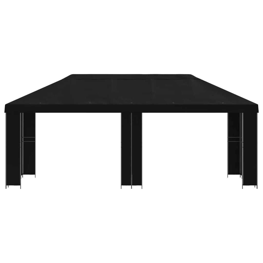 Garten Pavillon 6 x 3 m Schwarz Polyester und Stahl 190