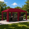 Garten Pavillon 6 x 3 m Bordeauxrot Polyester und Stahl 190