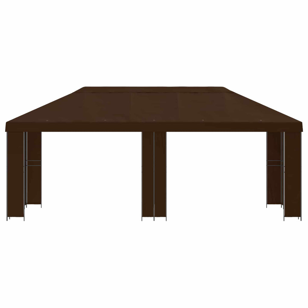 Garten Pavillon 6 x 3 m Braun Polyester und Stahl 190