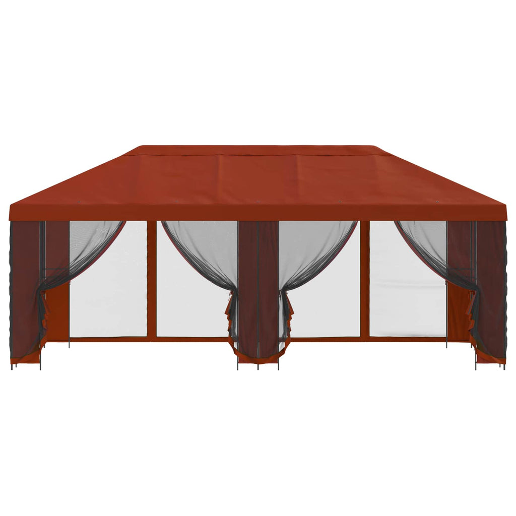 Pavillon mit Seitenwänden 6 x 3 m Terrakotta