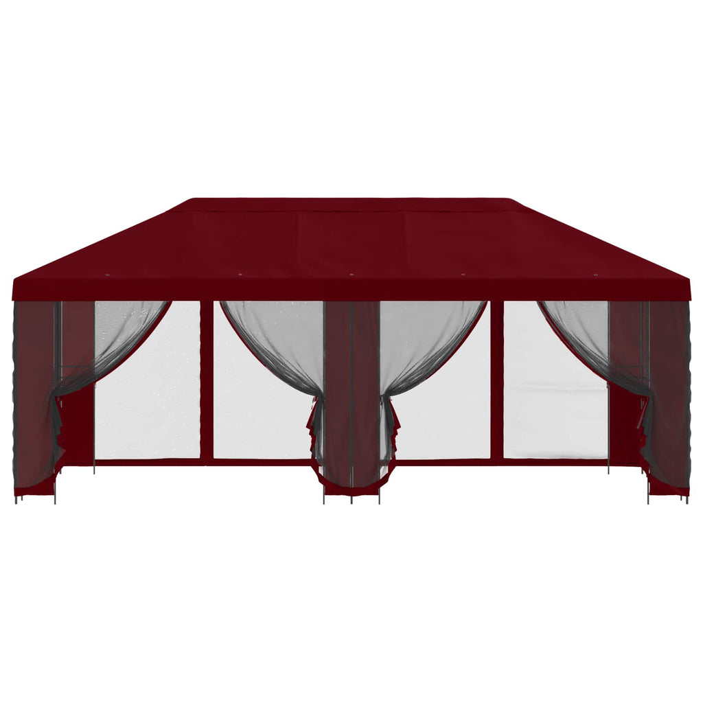 Pavillon mit Seitenwänden 6 x 3 m Bordeauxrot