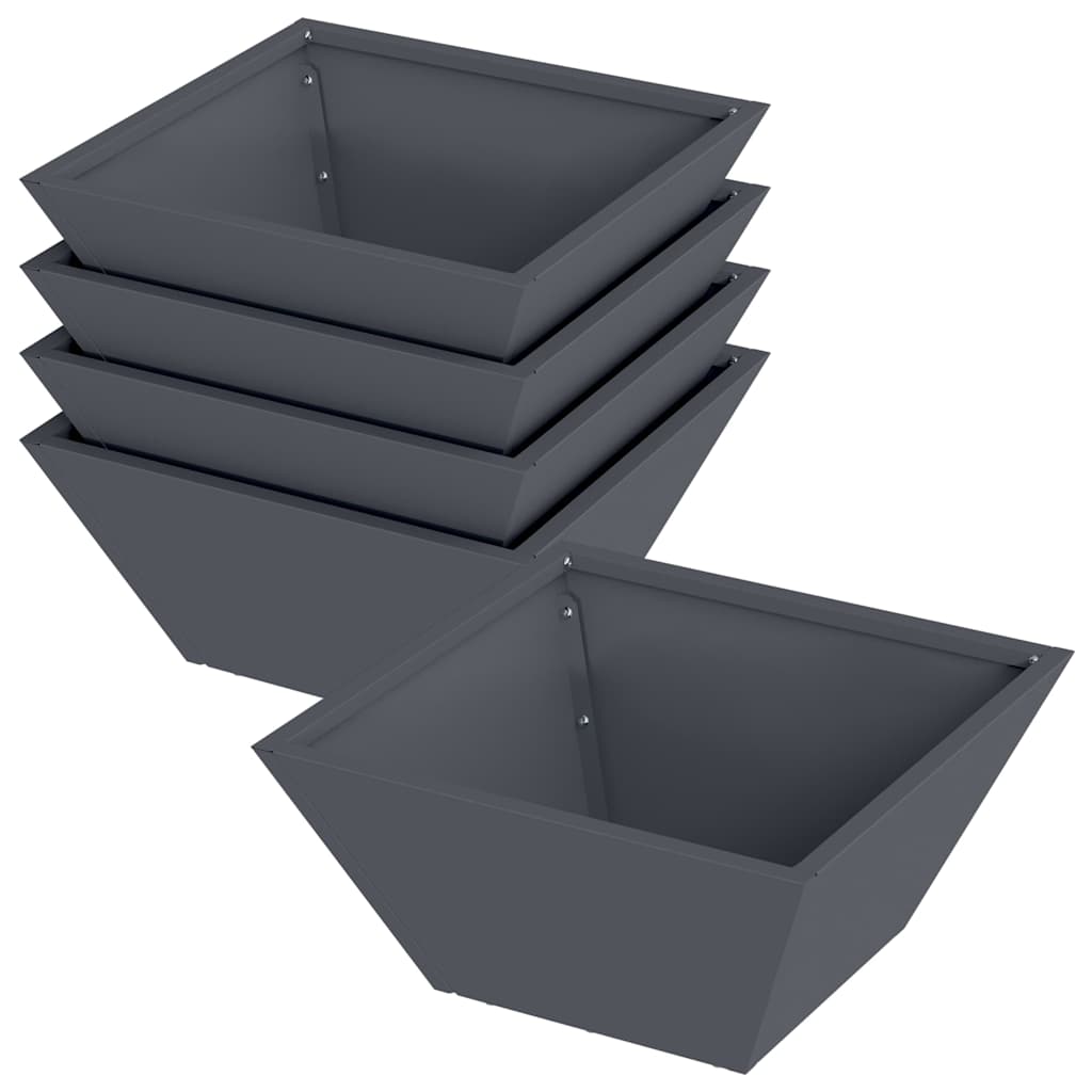 Garten-Pflanzgefäß 5 pcs Anthrazit 35 x 35 x 15 cm