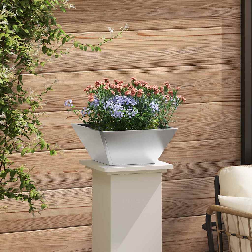 Garten-Pflanzgefäß Silber 35 x 35 x 15 cm Edelstahl