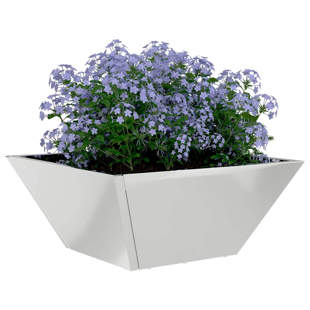 Garten-Pflanzgefäß Silber 35 x 35 x 15 cm Verzinkter Stahl