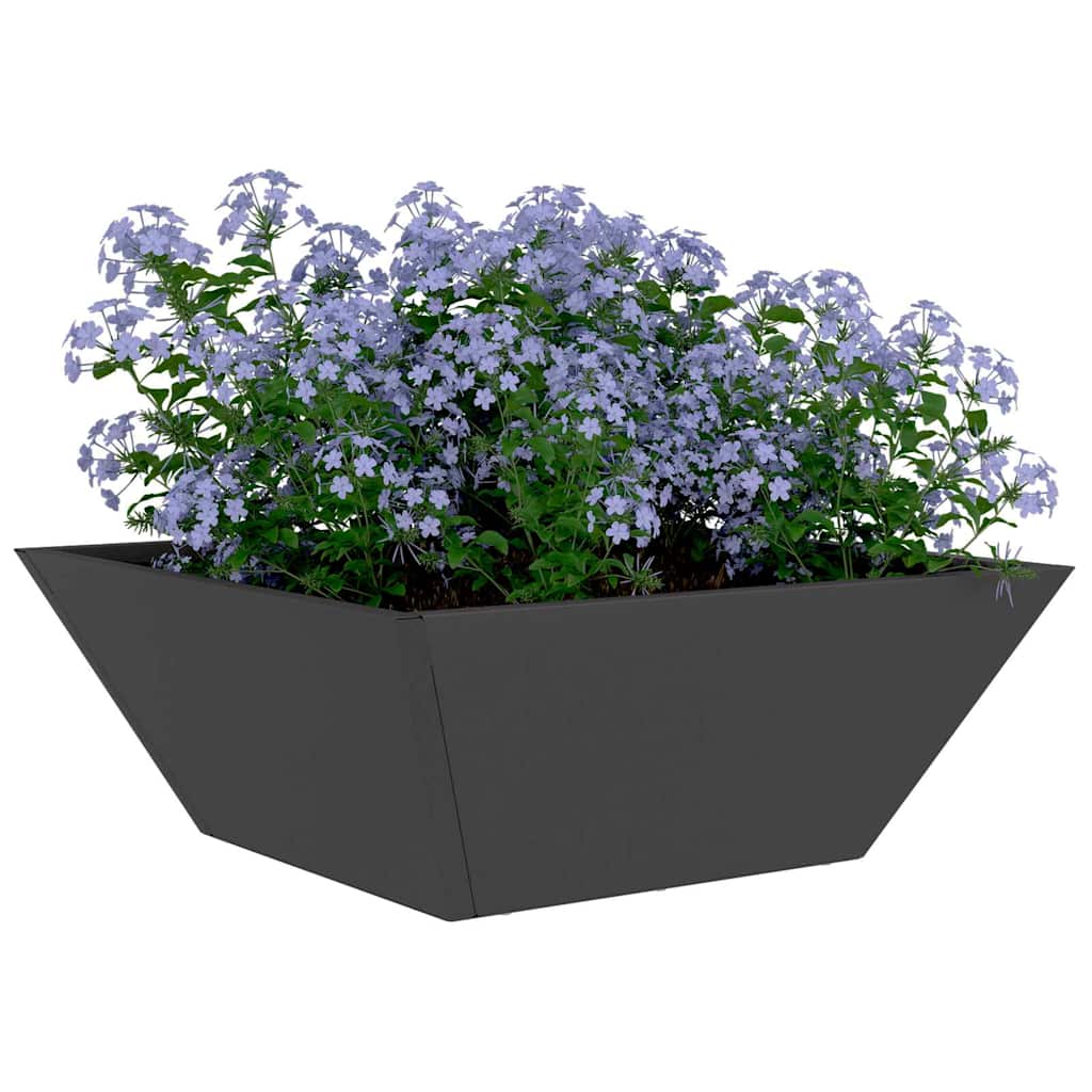 Garten-Pflanzgefäß Schwarz 40 x 40 x 15 cm Kaltgewalzter Stahl
