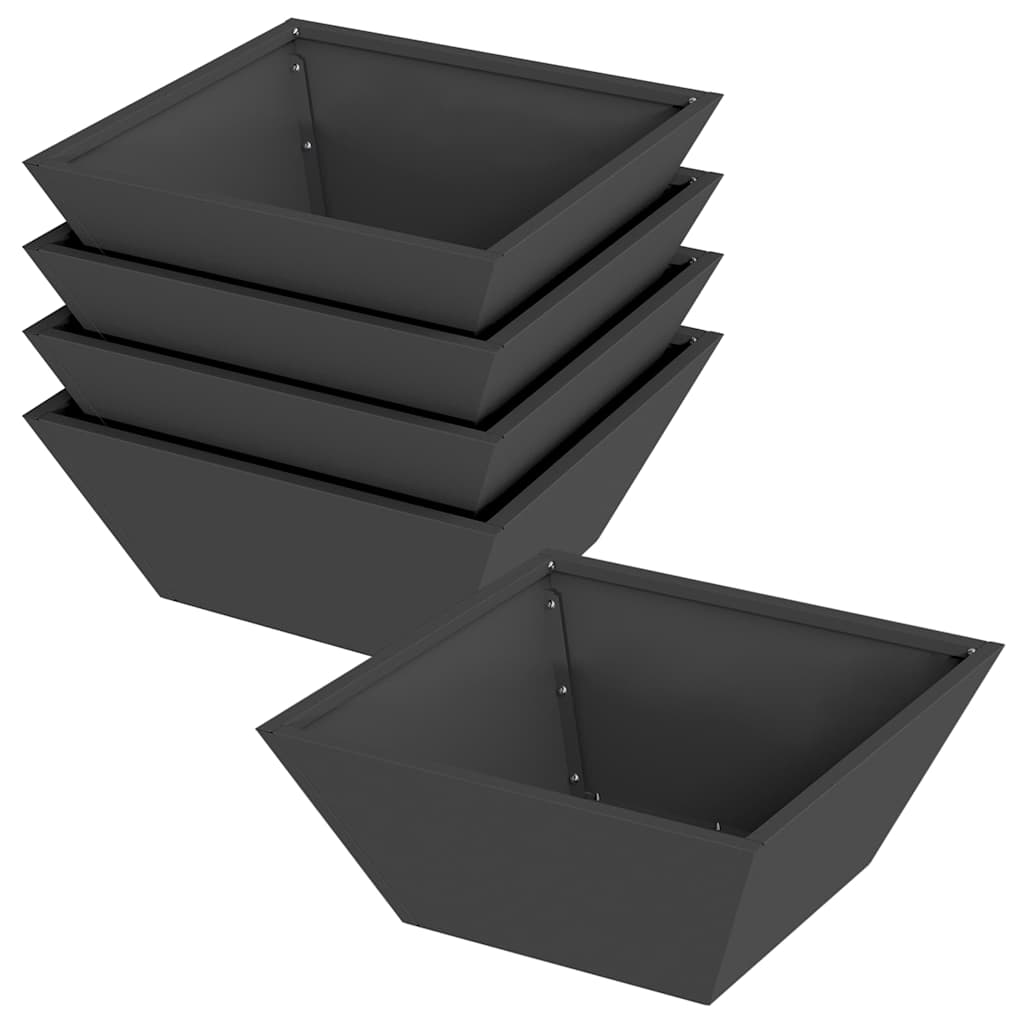 Garten-Pflanzgefäß 5 pcs Schwarz 40 x 40 x 15 cm