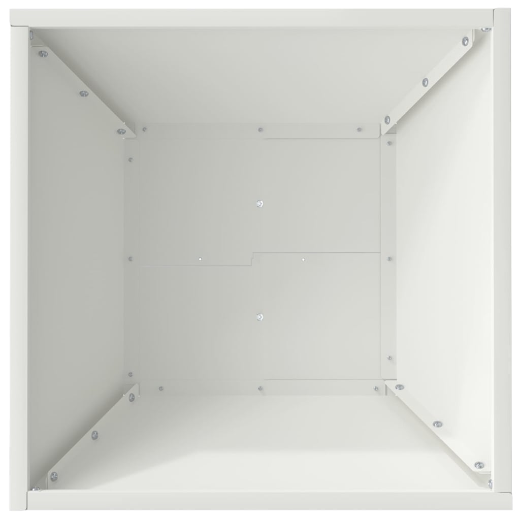 Garten-Pflanzgefäß Weiß 40 x 40 x 15 cm Kaltgewalzter Stahl