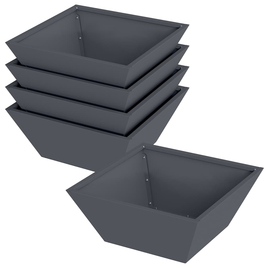 Garten-Pflanzgefäß 5 pcs Anthrazit 40 x 40 x 15 cm