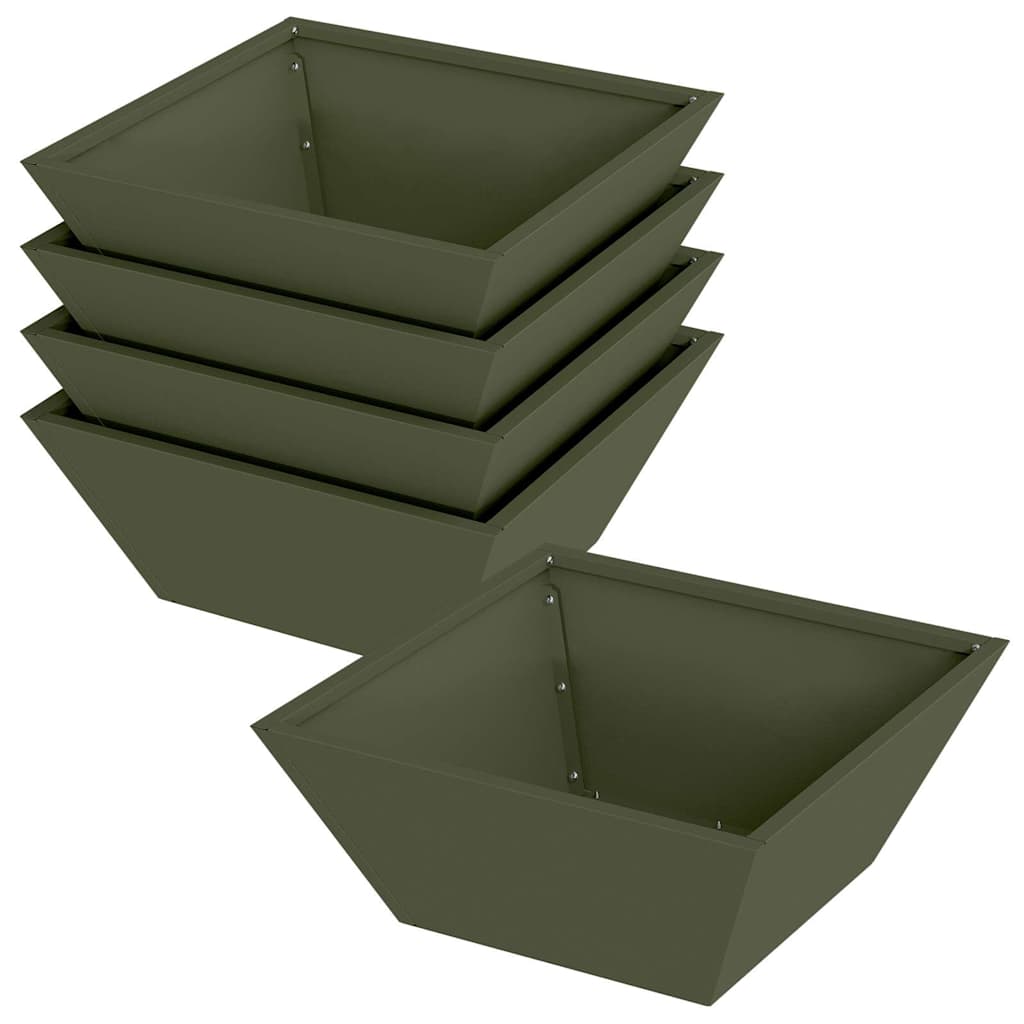 Garten-Pflanzgefäß 5 pcs Olive Grün 40 x 40 x 15 cm