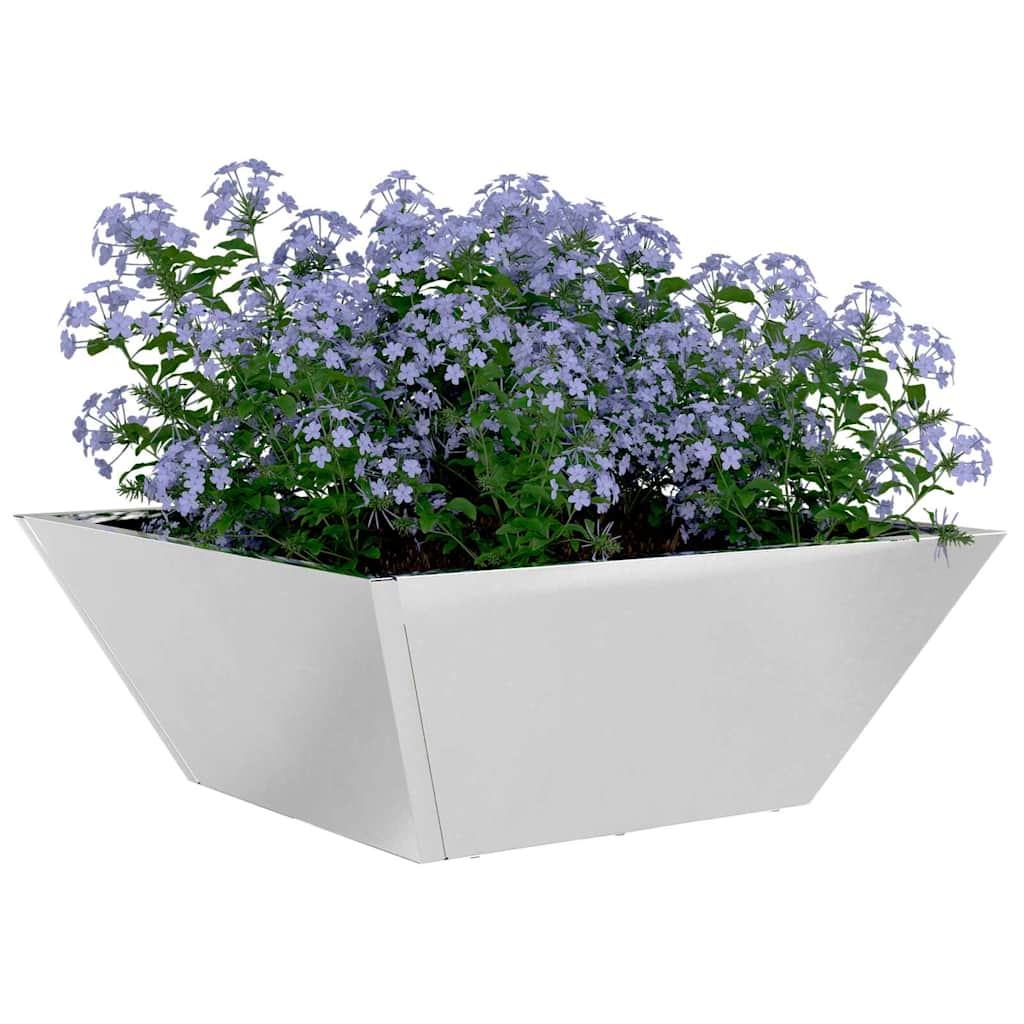 Garten-Pflanzgefäß Silber 40 x 40 x 15 cm Edelstahl
