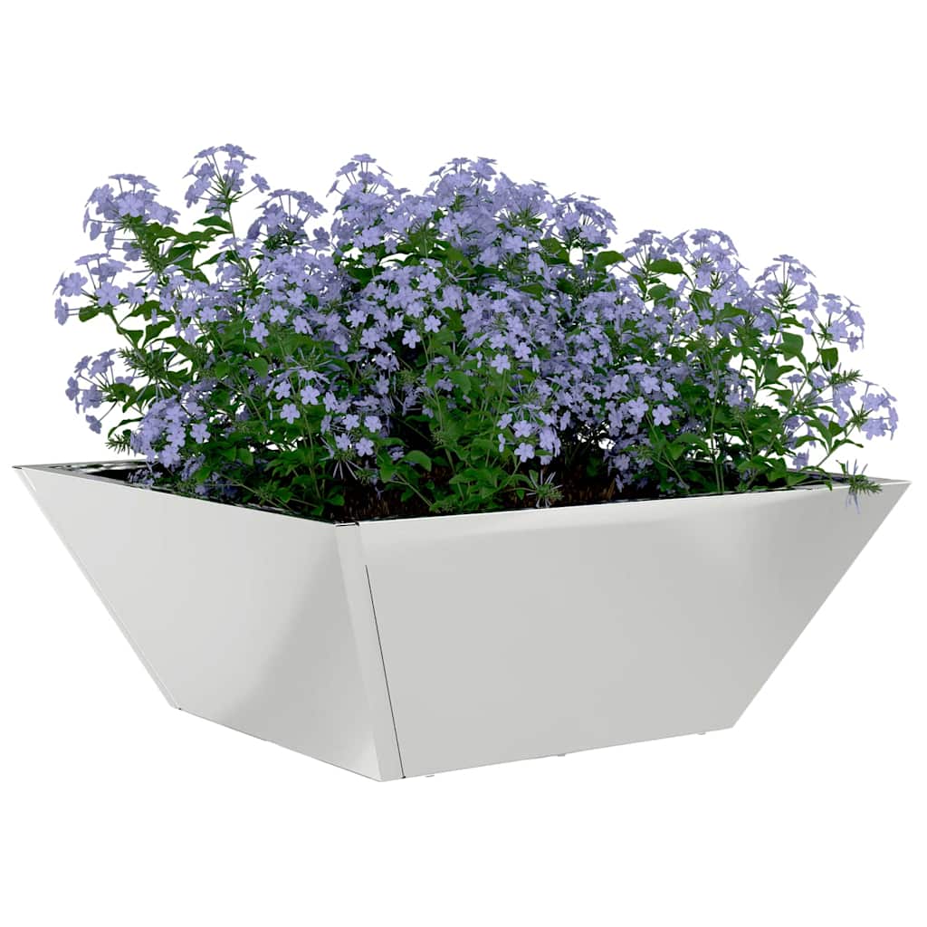 Garten-Pflanzgefäß Silber 40 x 40 x 15 cm Verzinkter Stahl