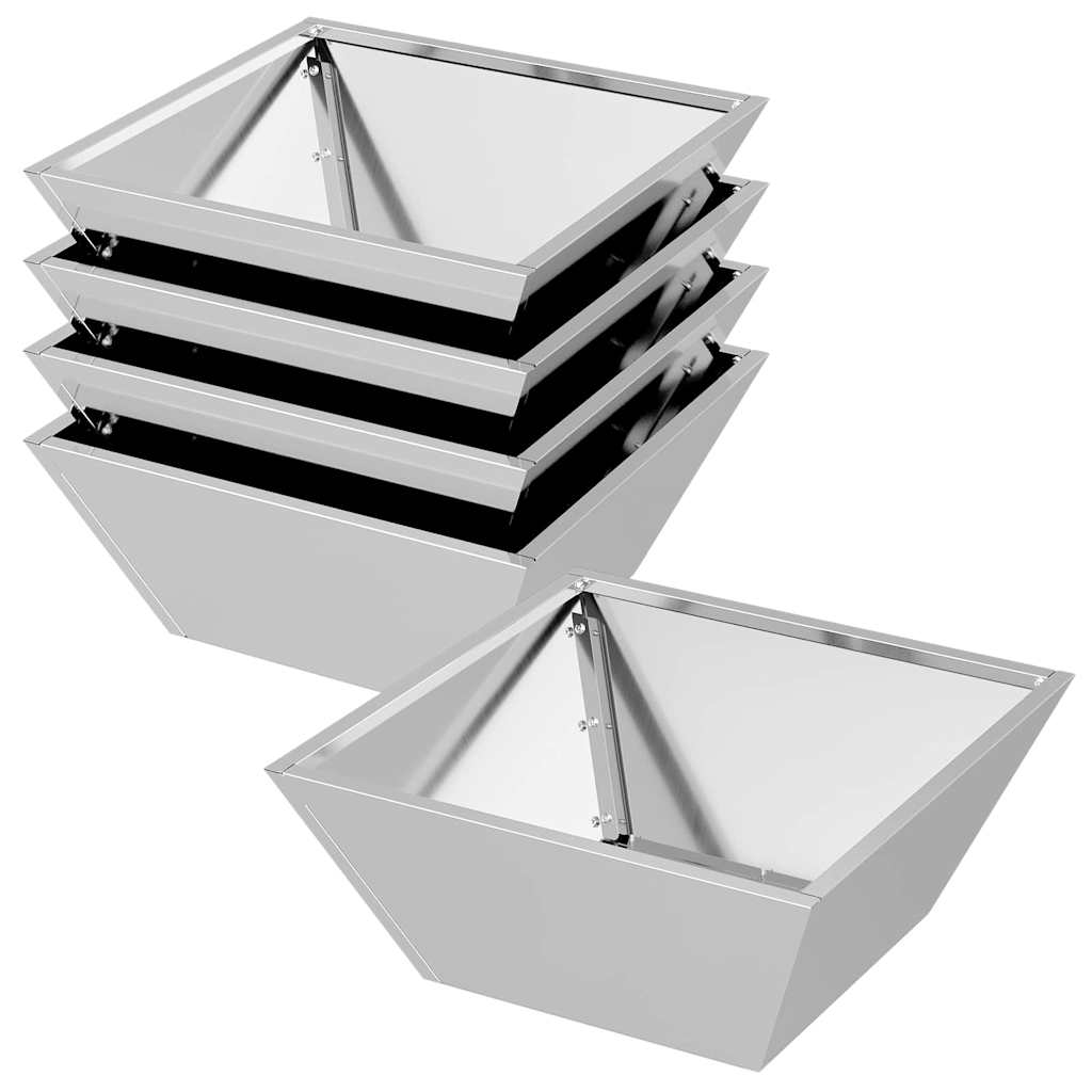 Garten-Pflanzgefäß 5 pcs Silber 40 x 40 x 15 cm
