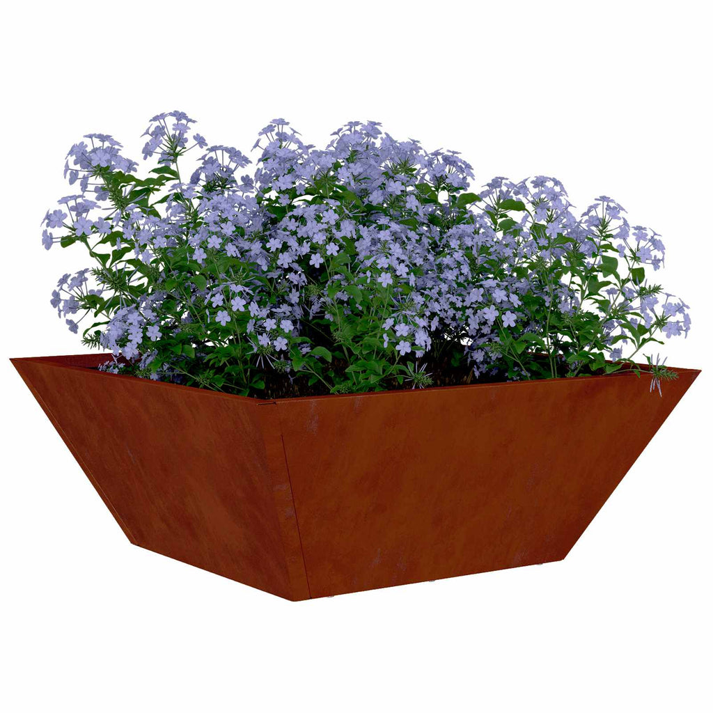 Garten-Pflanzgefäß Rostig 40 x 40 x 15 cm Wetterfeststahl