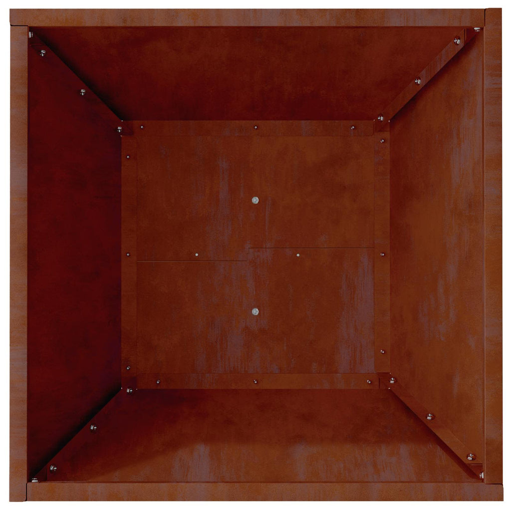 Garten-Pflanzgefäß Rostig 40 x 40 x 15 cm Wetterfeststahl